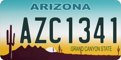 AZ license plate AZC1341