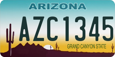 AZ license plate AZC1345