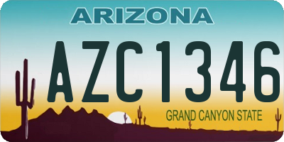 AZ license plate AZC1346