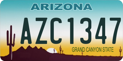 AZ license plate AZC1347