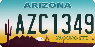 AZ license plate AZC1349