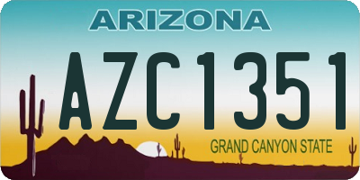AZ license plate AZC1351
