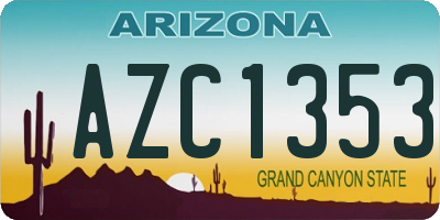 AZ license plate AZC1353
