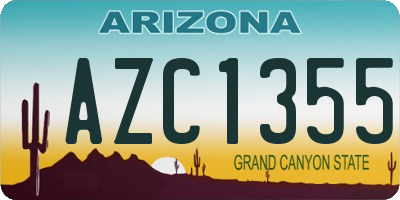 AZ license plate AZC1355