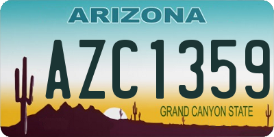 AZ license plate AZC1359