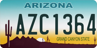 AZ license plate AZC1364