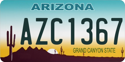 AZ license plate AZC1367