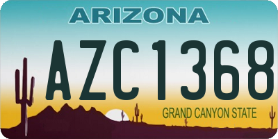 AZ license plate AZC1368