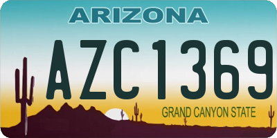 AZ license plate AZC1369