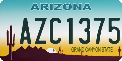 AZ license plate AZC1375