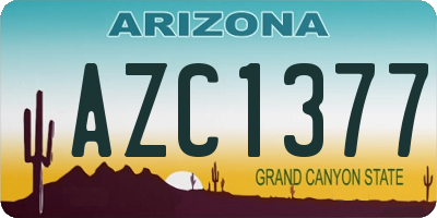 AZ license plate AZC1377