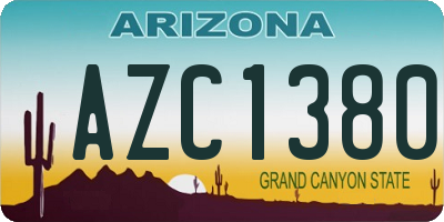 AZ license plate AZC1380