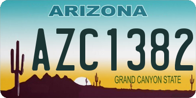 AZ license plate AZC1382