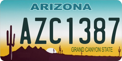 AZ license plate AZC1387