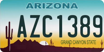 AZ license plate AZC1389