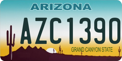 AZ license plate AZC1390