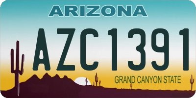 AZ license plate AZC1391