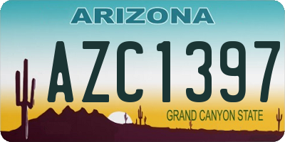 AZ license plate AZC1397