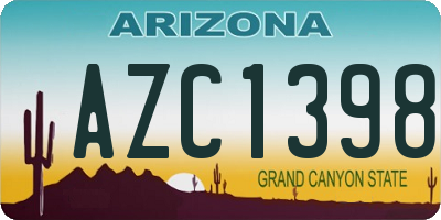 AZ license plate AZC1398
