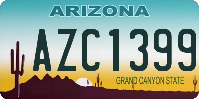 AZ license plate AZC1399
