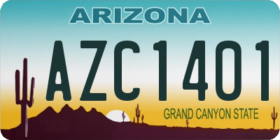 AZ license plate AZC1401