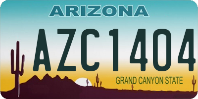 AZ license plate AZC1404