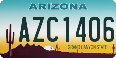AZ license plate AZC1406