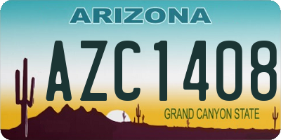 AZ license plate AZC1408