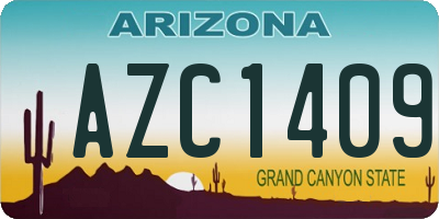 AZ license plate AZC1409
