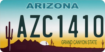 AZ license plate AZC1410