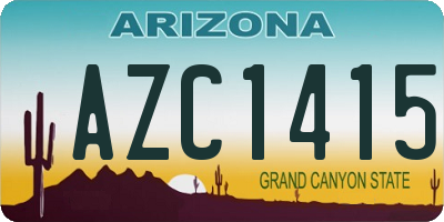 AZ license plate AZC1415