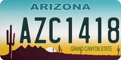 AZ license plate AZC1418