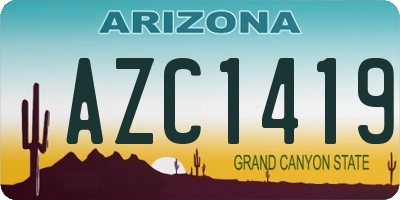 AZ license plate AZC1419