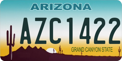 AZ license plate AZC1422