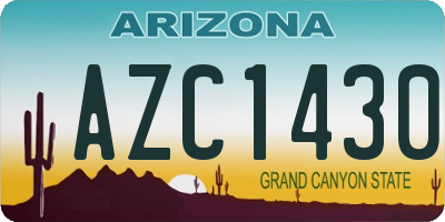 AZ license plate AZC1430