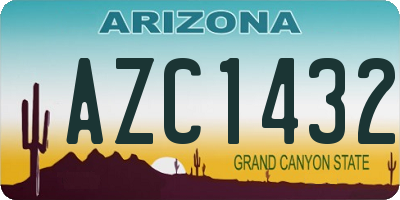 AZ license plate AZC1432