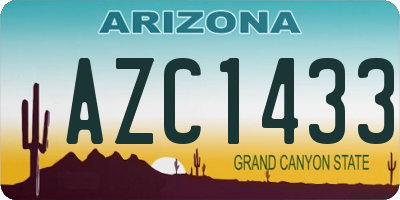 AZ license plate AZC1433