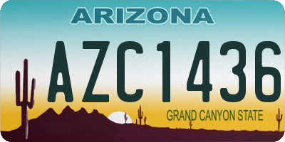 AZ license plate AZC1436
