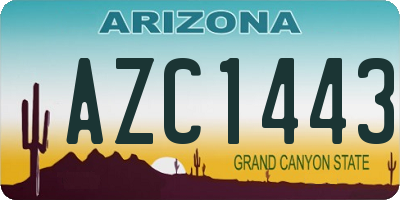 AZ license plate AZC1443