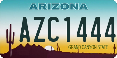 AZ license plate AZC1444