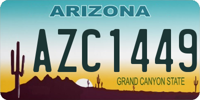 AZ license plate AZC1449