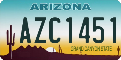 AZ license plate AZC1451
