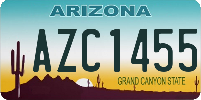 AZ license plate AZC1455