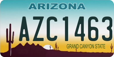 AZ license plate AZC1463