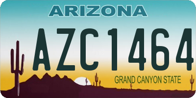 AZ license plate AZC1464