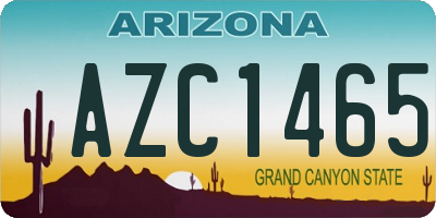 AZ license plate AZC1465