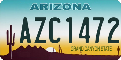 AZ license plate AZC1472