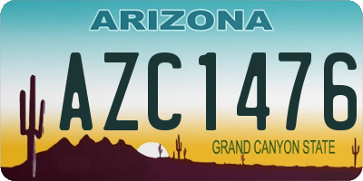 AZ license plate AZC1476
