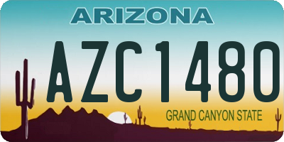 AZ license plate AZC1480