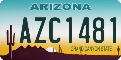 AZ license plate AZC1481